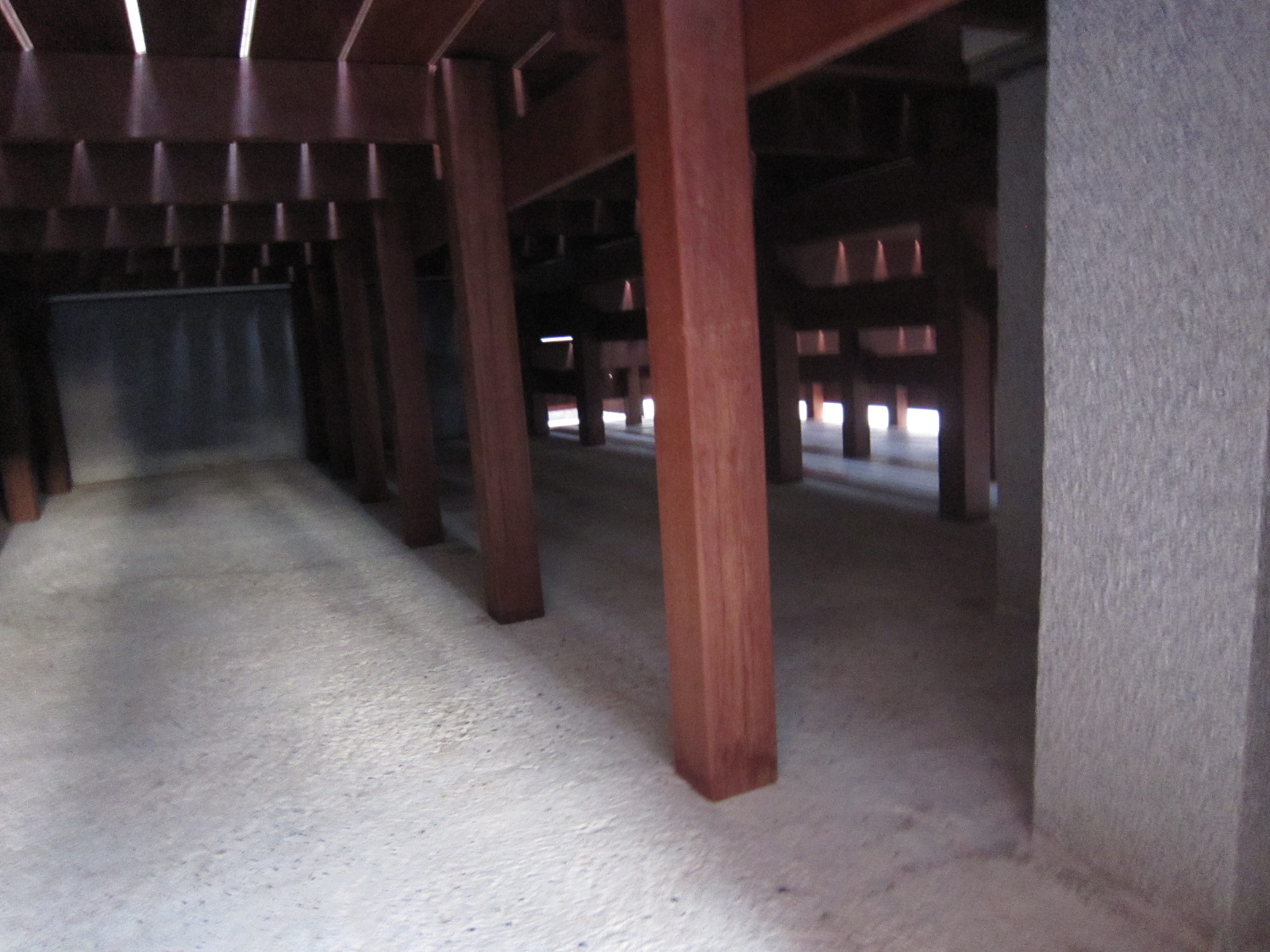 ウッドッデッキの床下収納 ウッドデッキの製作